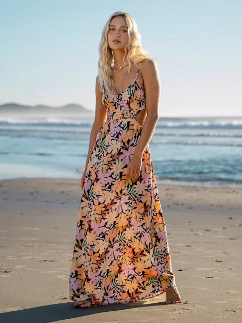 Billabong True Desire Floral Cutout Maxi Dress